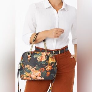 Steve Madden BHelena Victorian Floral Dome Satchel Bag Purse